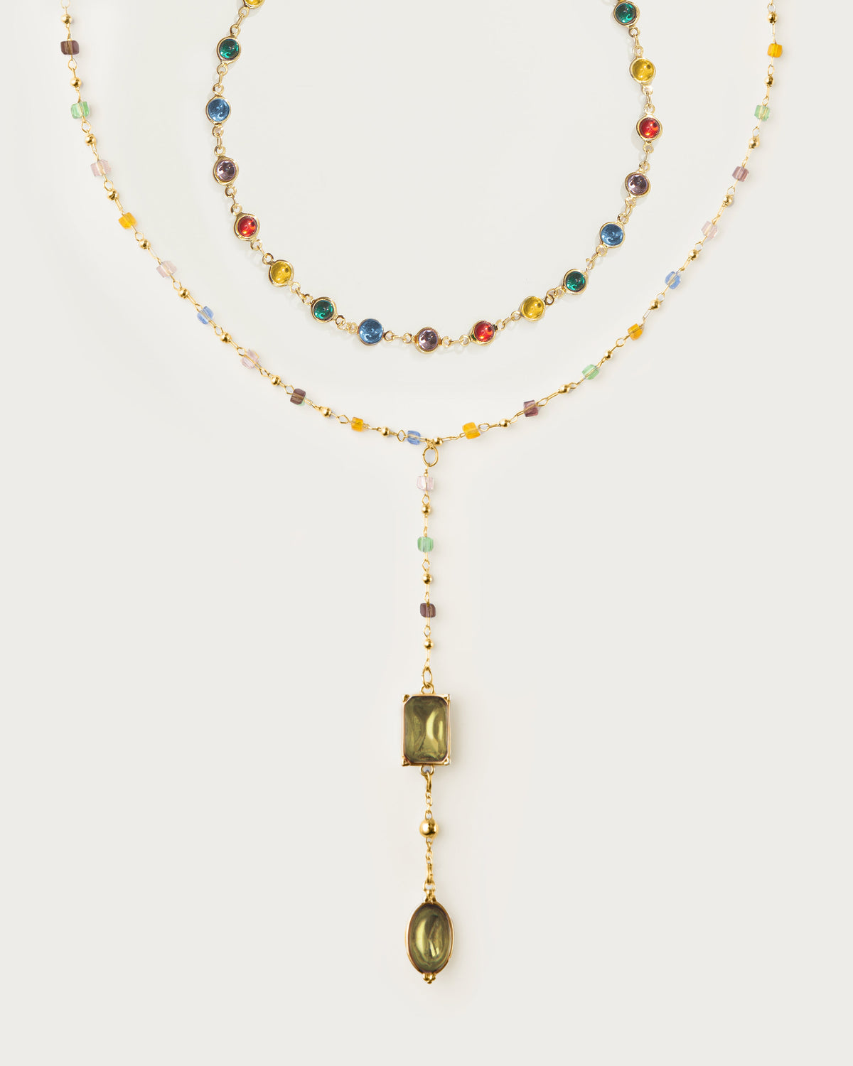 Rainbow Bead Necklace Set
