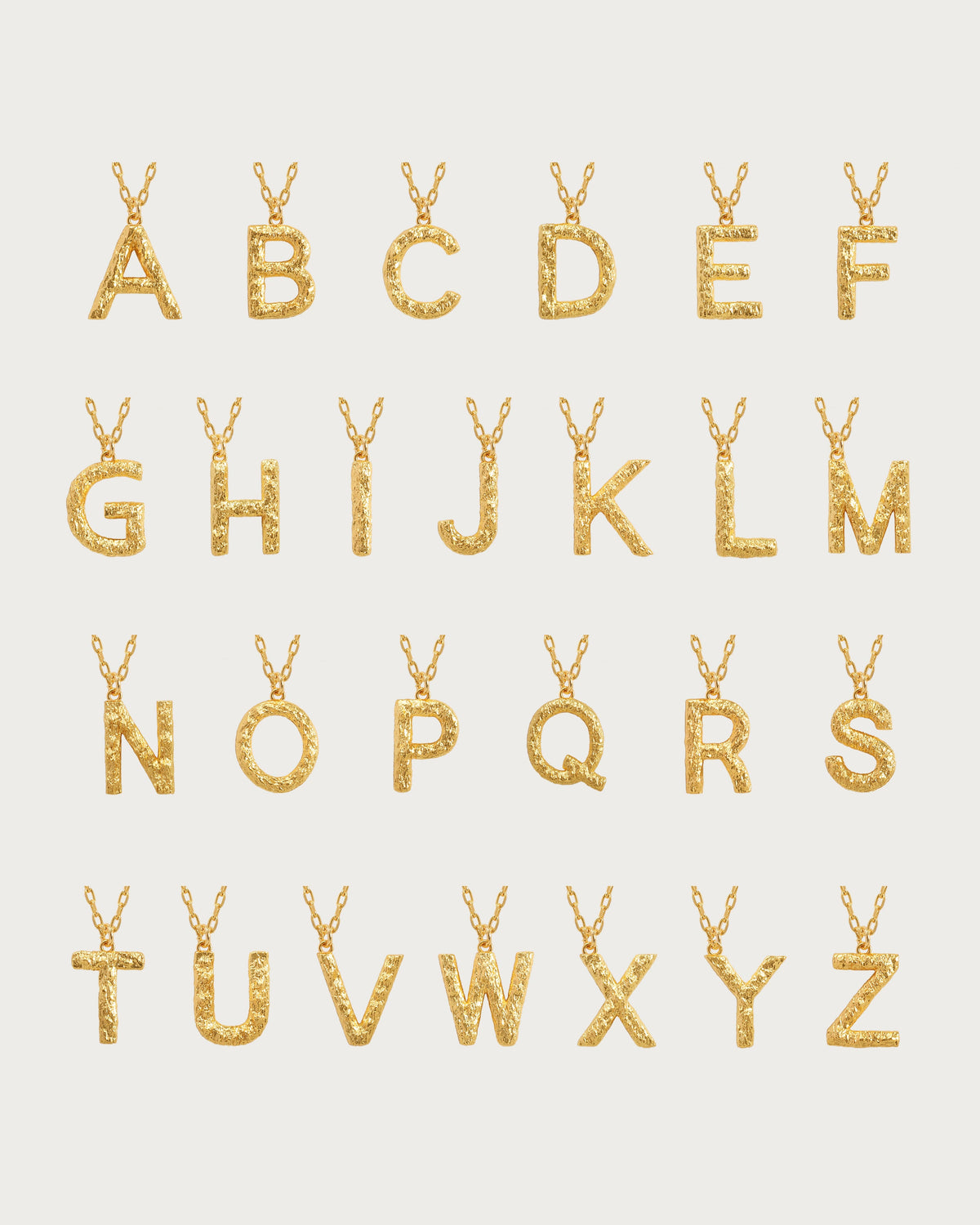 Textured Initial Necklace